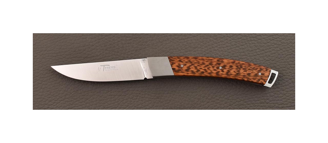 Le Thiers knife snakewood and real engraving