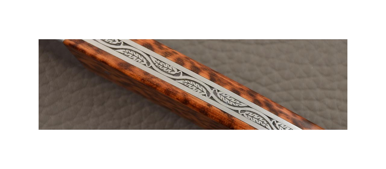 Le Thiers knife snakewood and real engraving