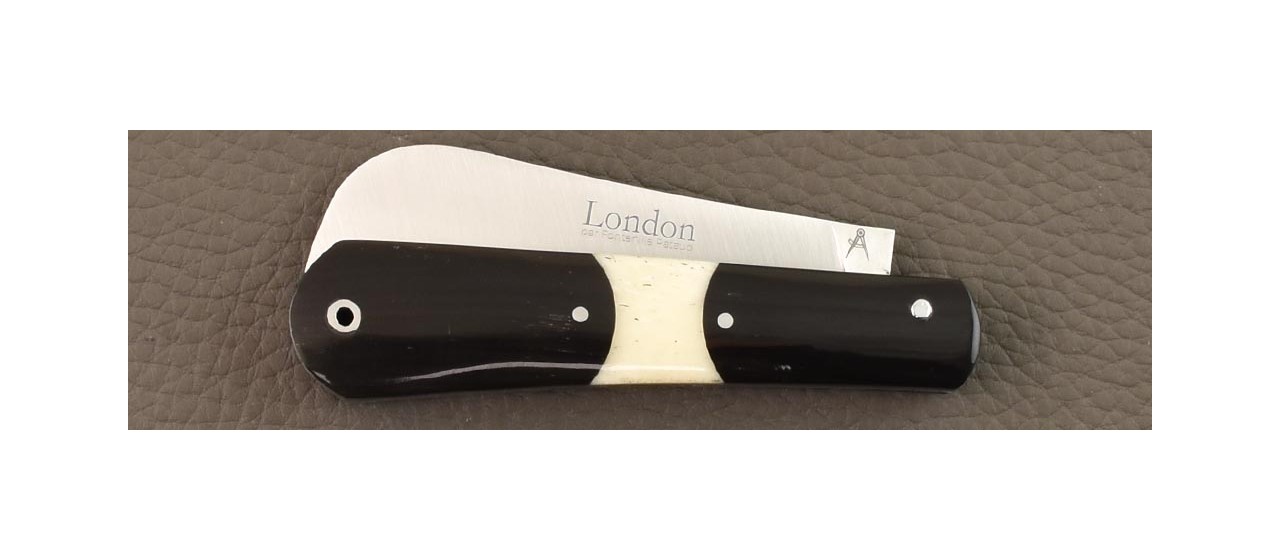 Hand craft folding knife London buffalo horn tip and stainless steel blade