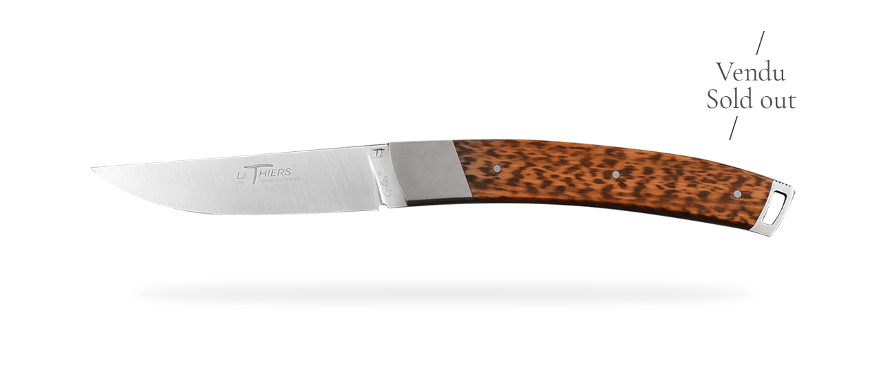 Le Thiers knife snakewood and real engraving