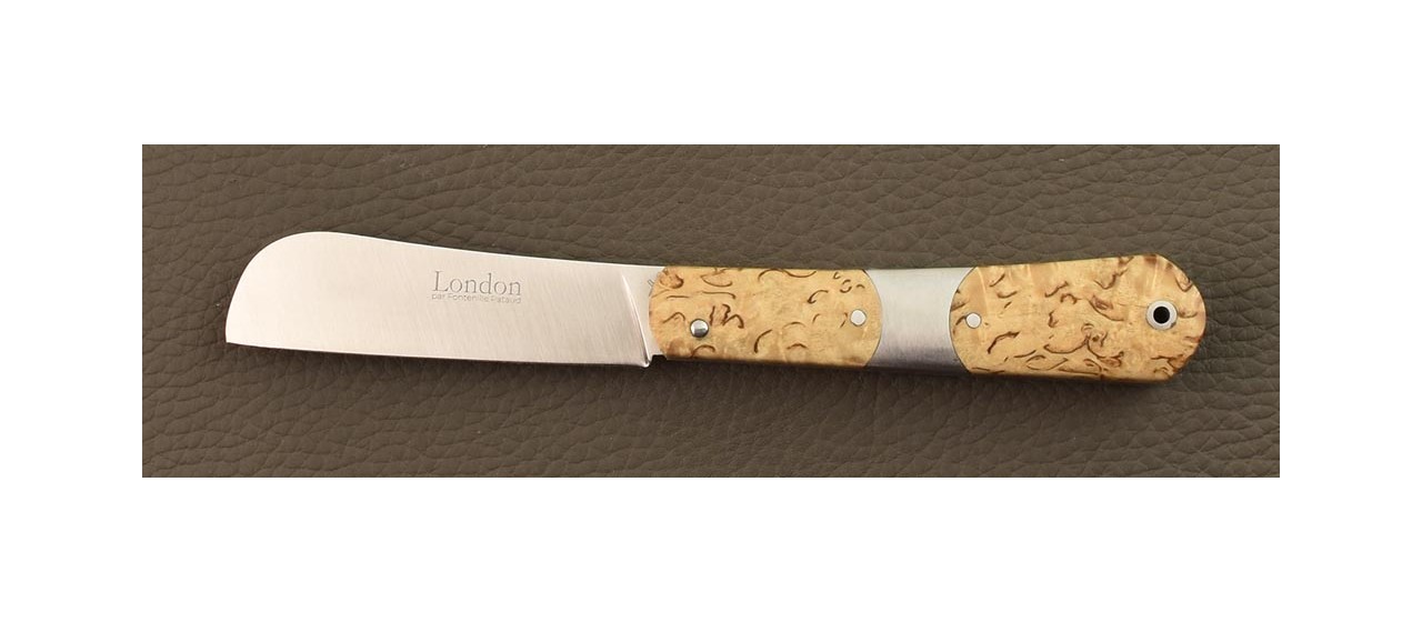 Pen knife London handmade in France and curly birch handle