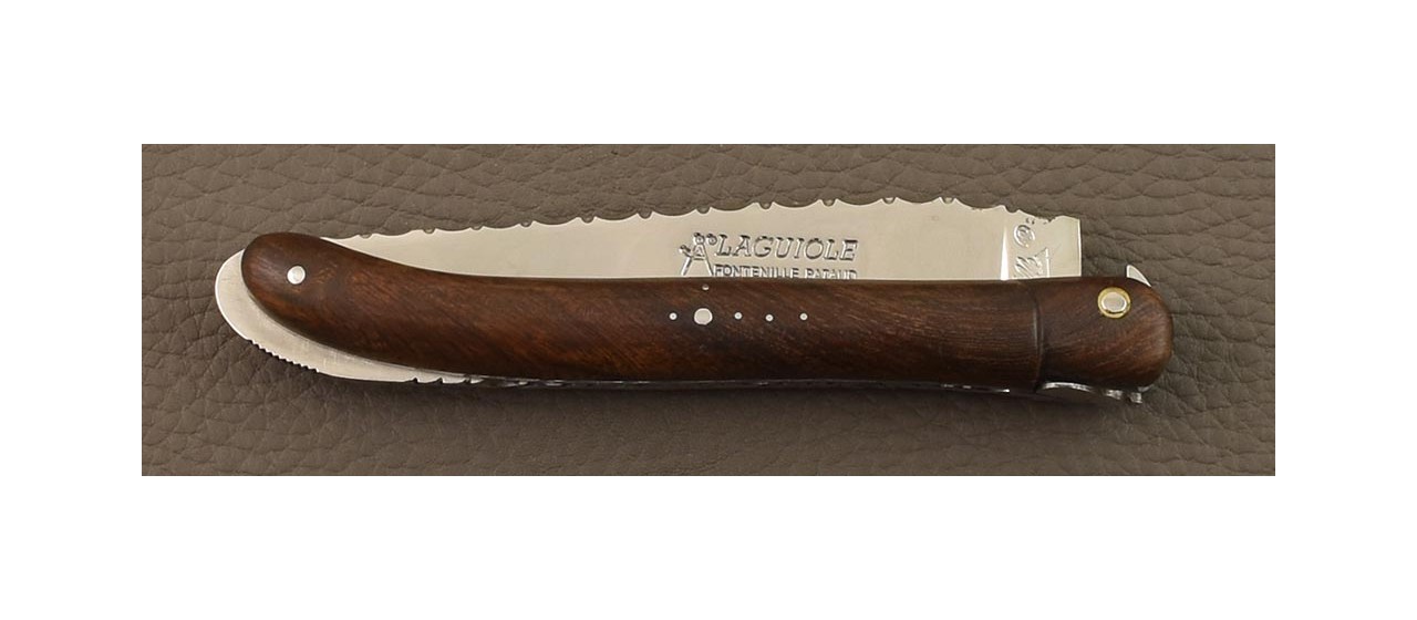 Couteau Laguiole plein manche 12 cm bois de fer