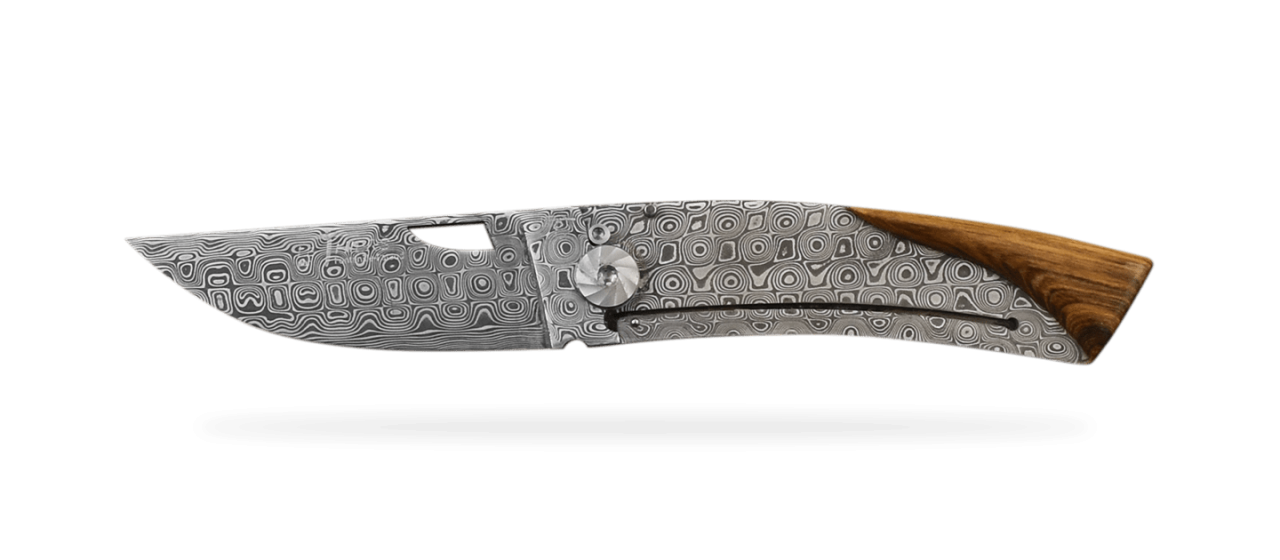 Le Thiers® Damascus folding knife Pistachio wood