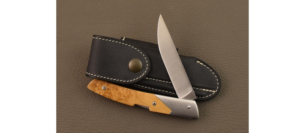 Le Thiers knife RWL34 steel blade made in France by Fontenille Pataud
