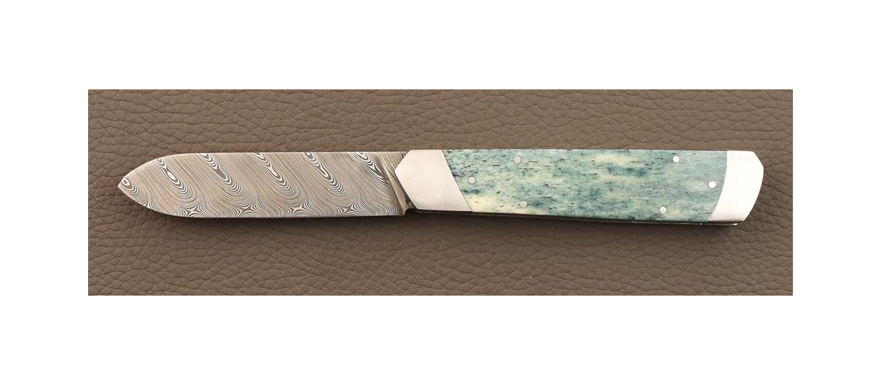 Le Pradel French folding knife Damascus Blue Bone