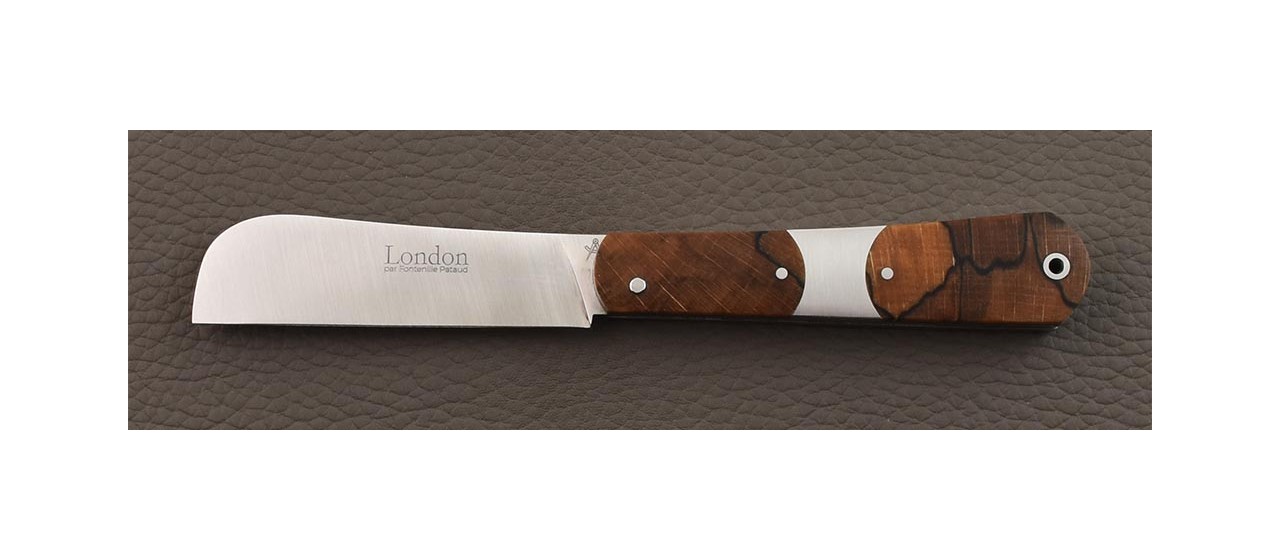 London knife 9 cm folded Stabilized beech handle