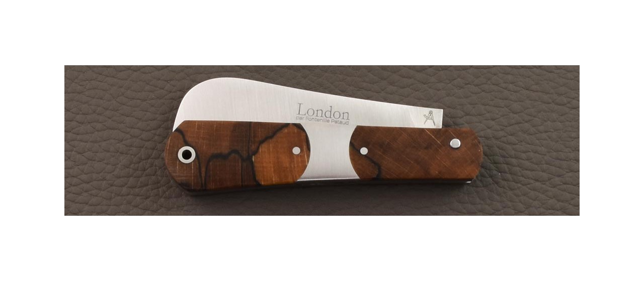 London knife 9 cm folded Stabilized beech handle