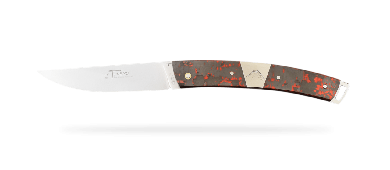 Le Thiers® Nature knife Fat Carbon Lava & engraving