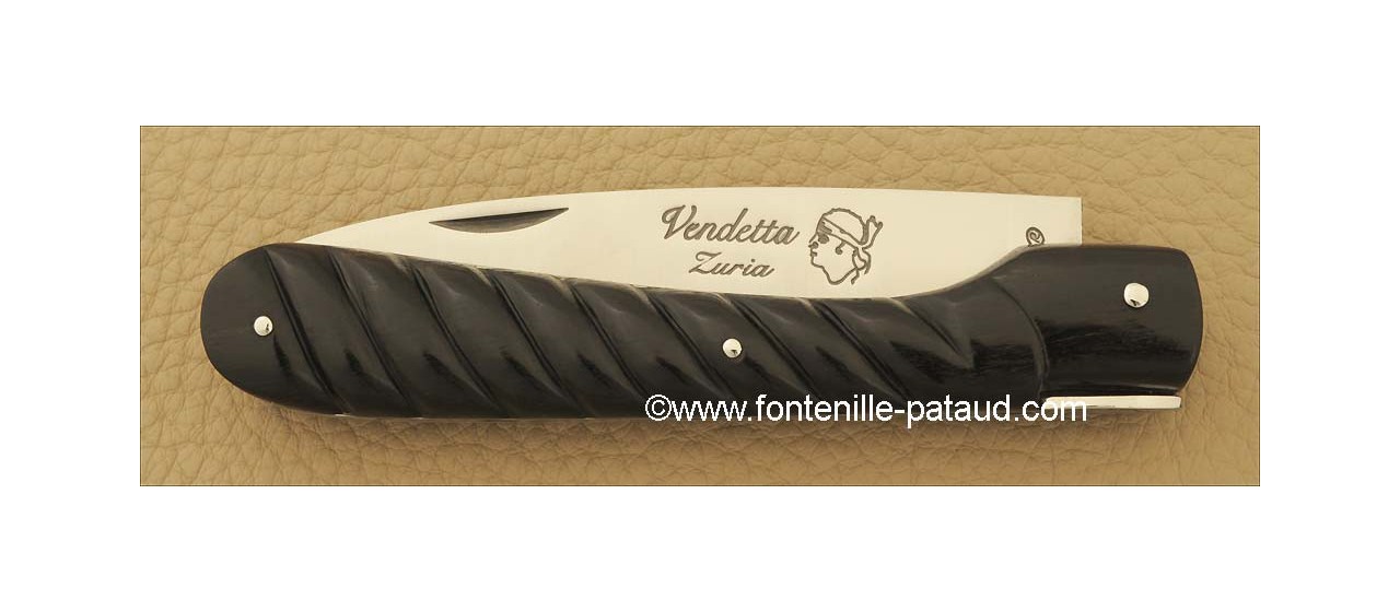 Corsican Vendetta knife Rope Black Horn