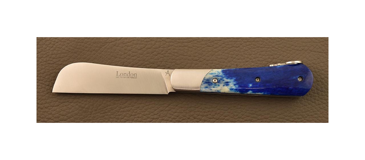 London knife Blue bone and stainless steel blade