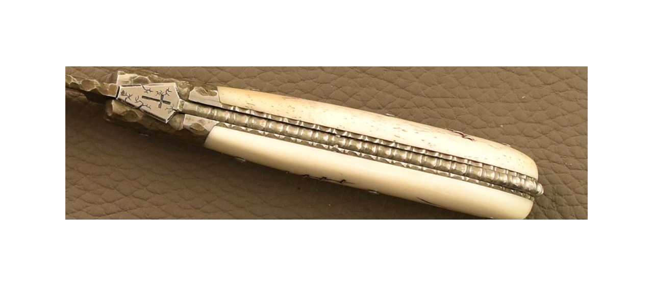 Laguiole Gentleman Damascus real bone