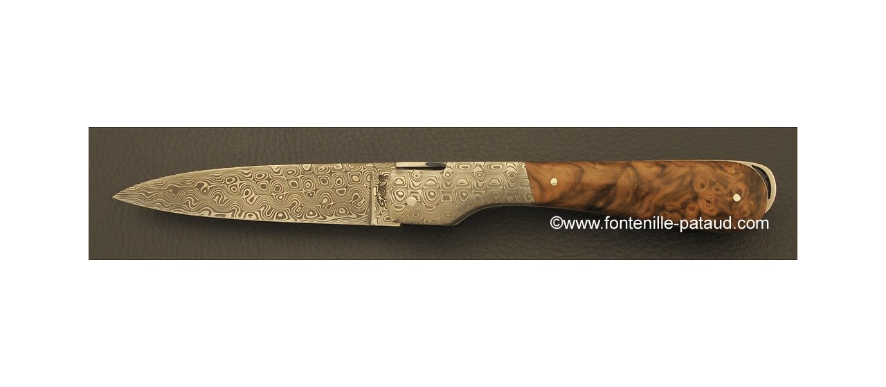 Corsican Sperone knife Damascus Range Walnut