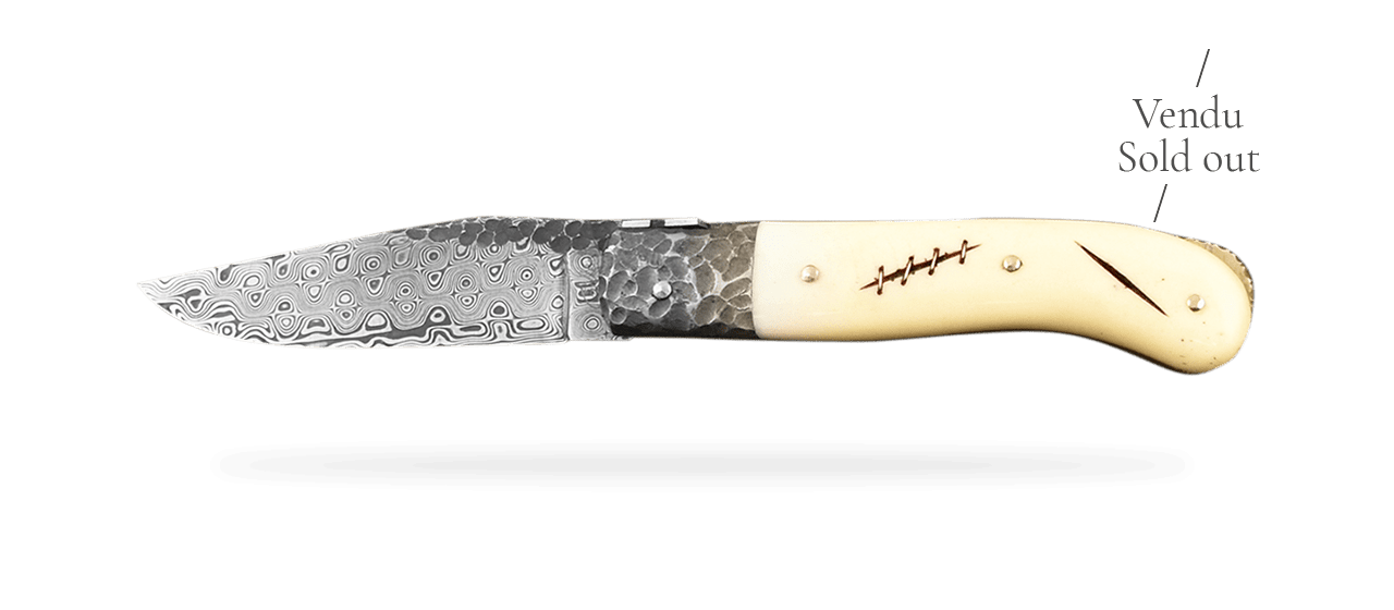 Laguiole Gentleman Damascus real bone
