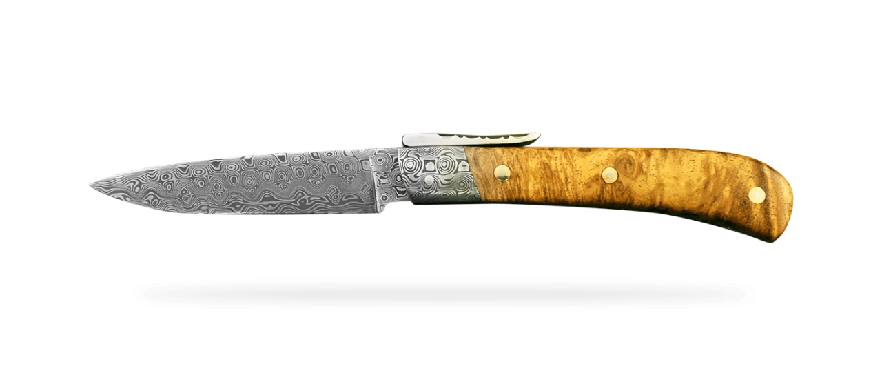 Corsican L'Antò "Guilloché" Damascus Range Amboyna burl