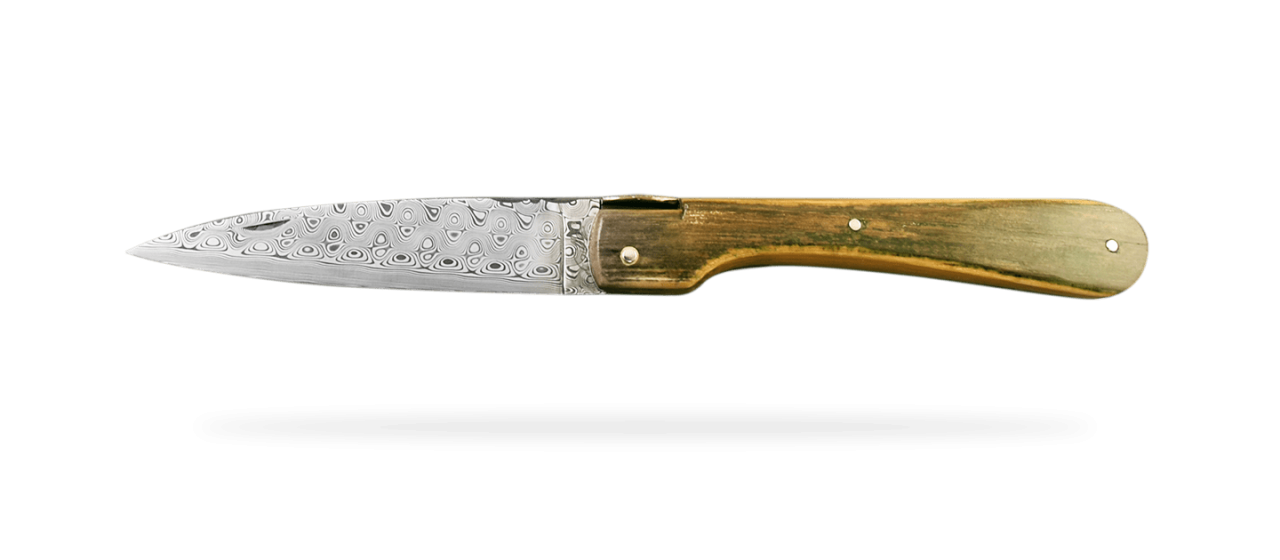 Corsican Vendetta Damascus Range Full handle Blue Mammoth, Delicate file work