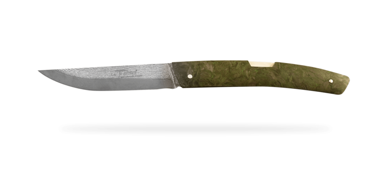 Couteau Le Thiers® Advance VG10 Plein manche Fat Carbon Dark Matter vert