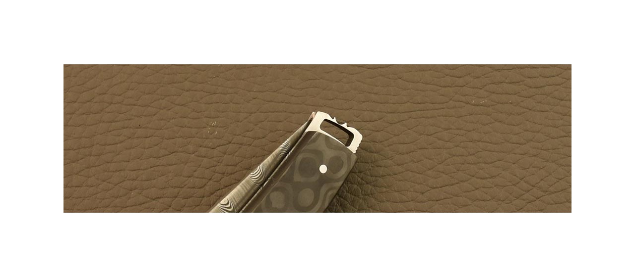 Le Thiers® Nature folding knife Damascus Fat Carbon Black Drop