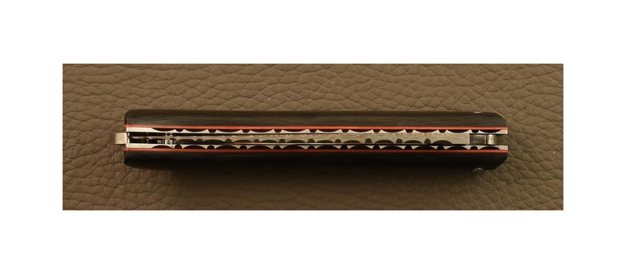 Le Saint-Bernard Alpin knife11 cm Damascus full Carbon fiber