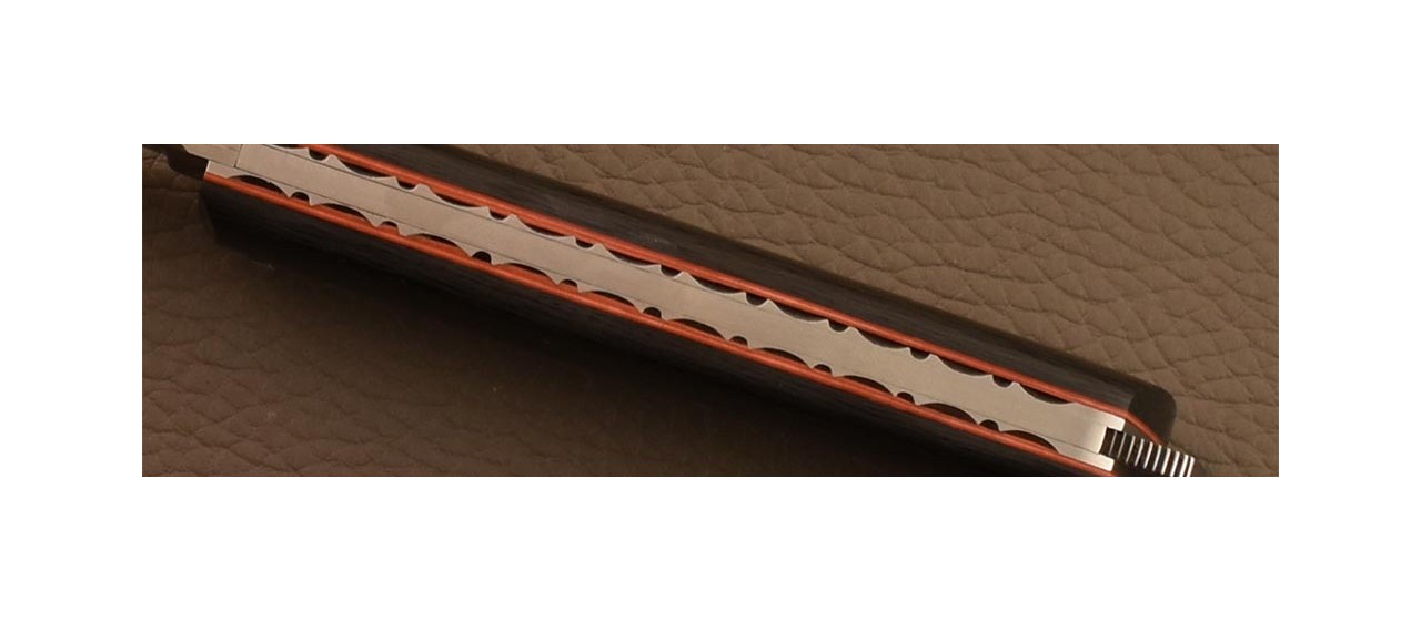 Le Saint-Bernard Alpin knife11 cm Damascus full Carbon fiber