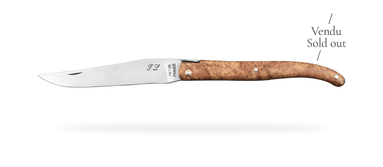 Laguiole 12cm full handle Rosewood burl knife by Jérôme Latreille