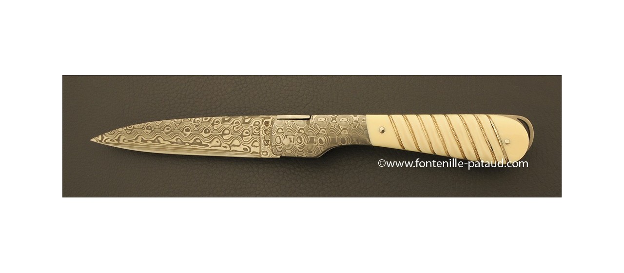 Corsican Sperone knife Collection Range Silver thread Real mammoth ivory