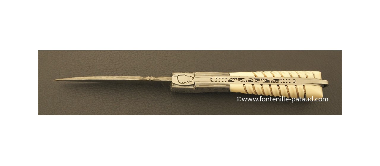 Corsican Sperone knife Collection Range Silver thread Real mammoth ivory