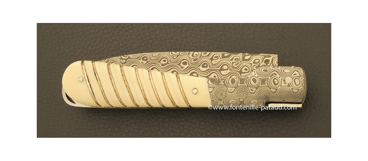 Corsican Sperone knife Collection Range Silver thread Real mammoth ivory