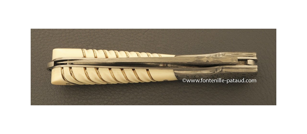 Corsican Sperone knife Collection Range Silver thread Real mammoth ivory