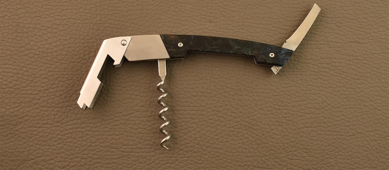 Le Thiers corkscrew Blue poplar burl by Fontenille Pataud, proudly made in France