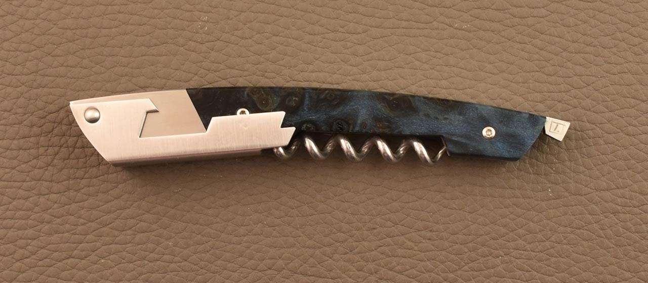 Tire-bouchon Made in France Le Thiers Magnum Loupe de peuplier bleue