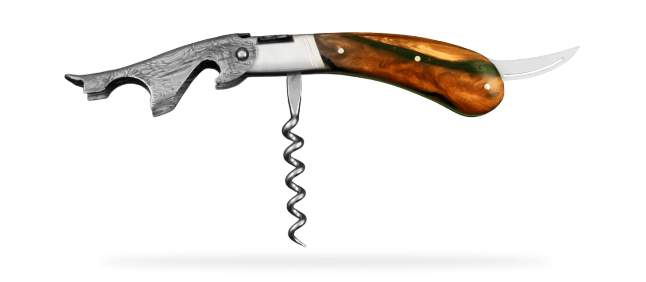 Laguiole Magnum Damascus Hybrid juniper
