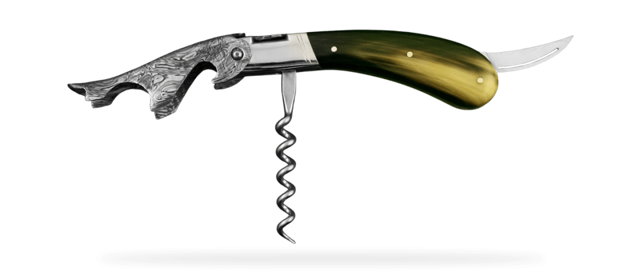 Laguiole Magnum Damascus Real horn tip