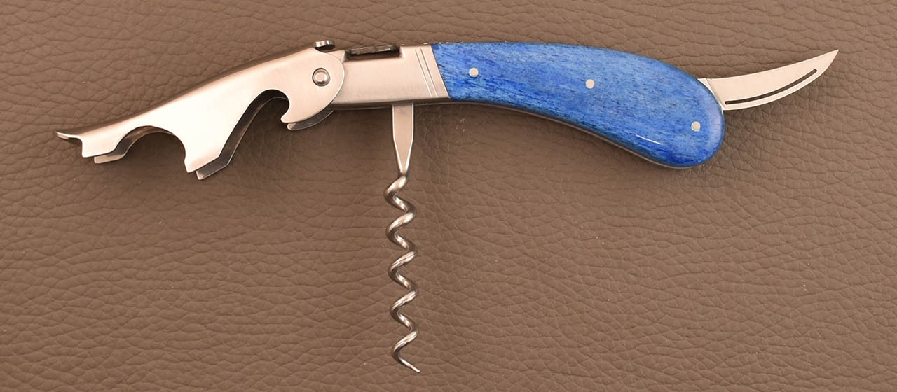 Tire-bouchon Laguiole Magnum Os bleu