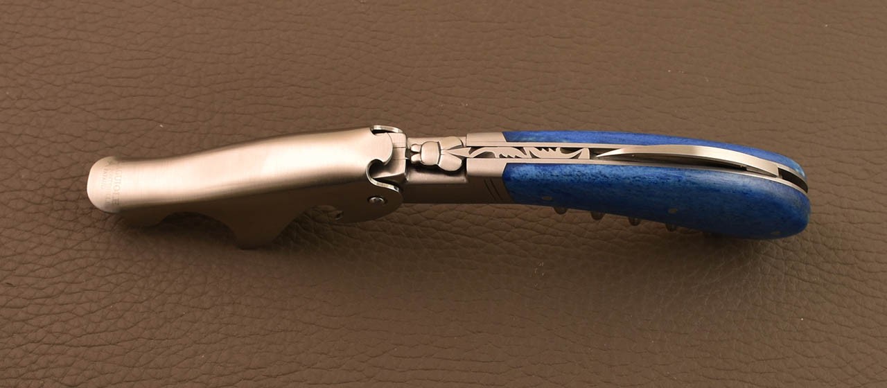 Tire-bouchon Laguiole Magnum Os bleu