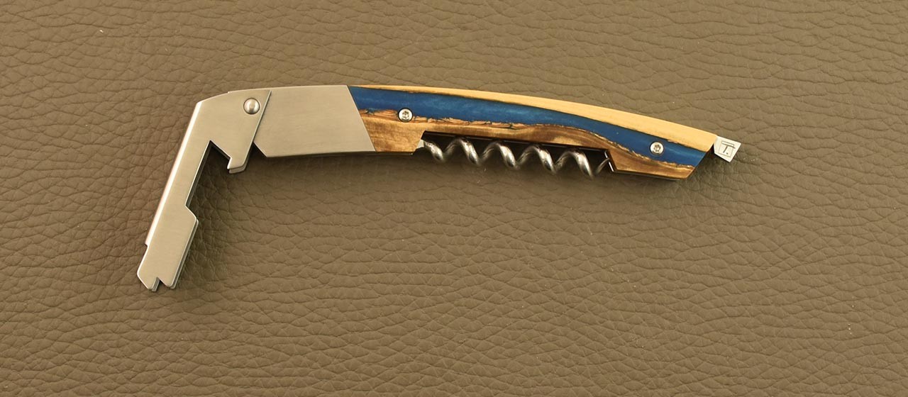 Couteau de sommelier en buis et résine fabriqué par Fontenille Pataud à Thiers - France