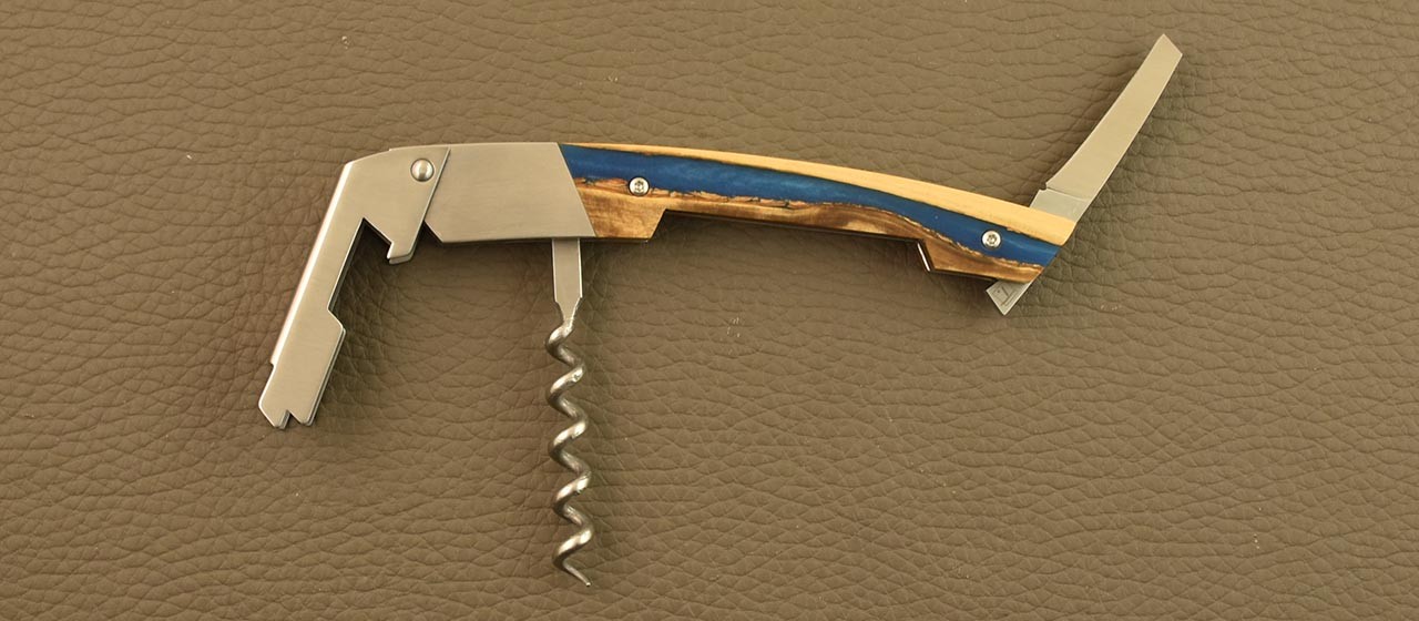 Couteau de sommelier en buis et résine fabriqué par Fontenille Pataud à Thiers - France