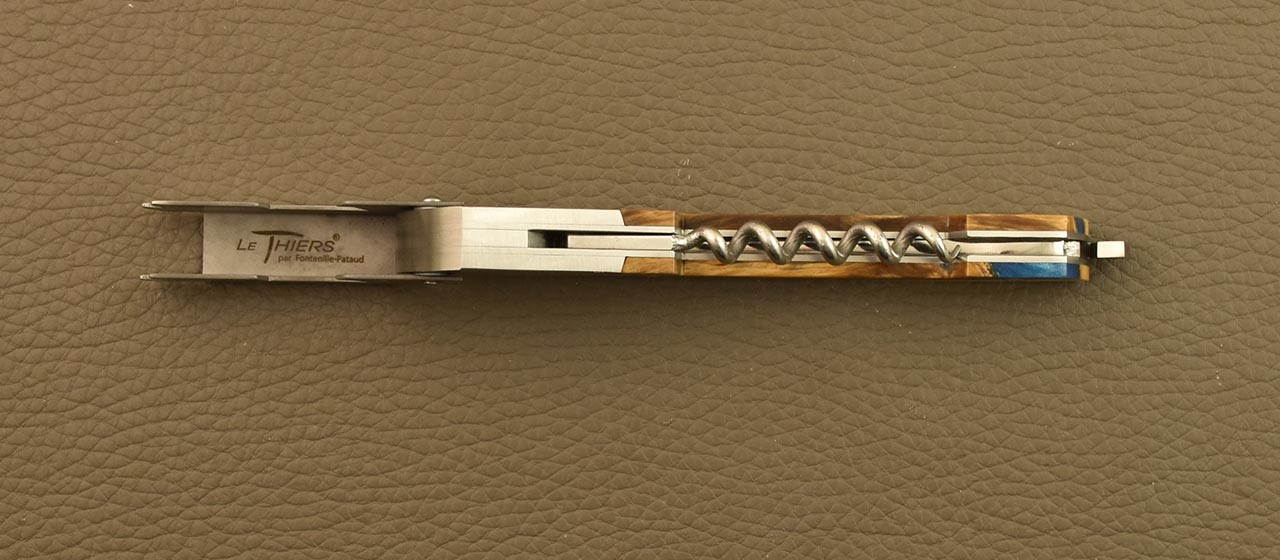 Couteau de sommelier en buis et résine fabriqué par Fontenille Pataud à Thiers - France