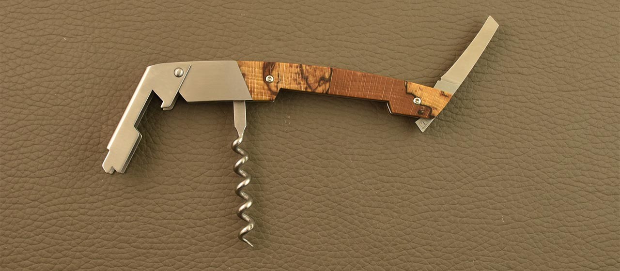 Stabilized beech sommelier knife made by Fontenille Pataud in Thiers - France