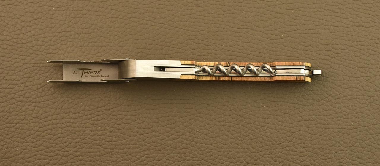 Stabilized beech sommelier knife made by Fontenille Pataud in Thiers - France