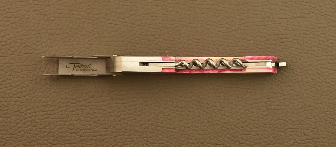 Red bone sommelier knife made by Fontenille Pataud in Thiers - France