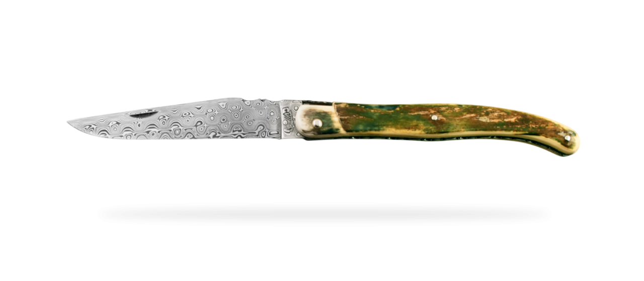 Laguiole Traditional 12 cm Collection Full handle Blue fossilized mammoth ivory Delicate file work
