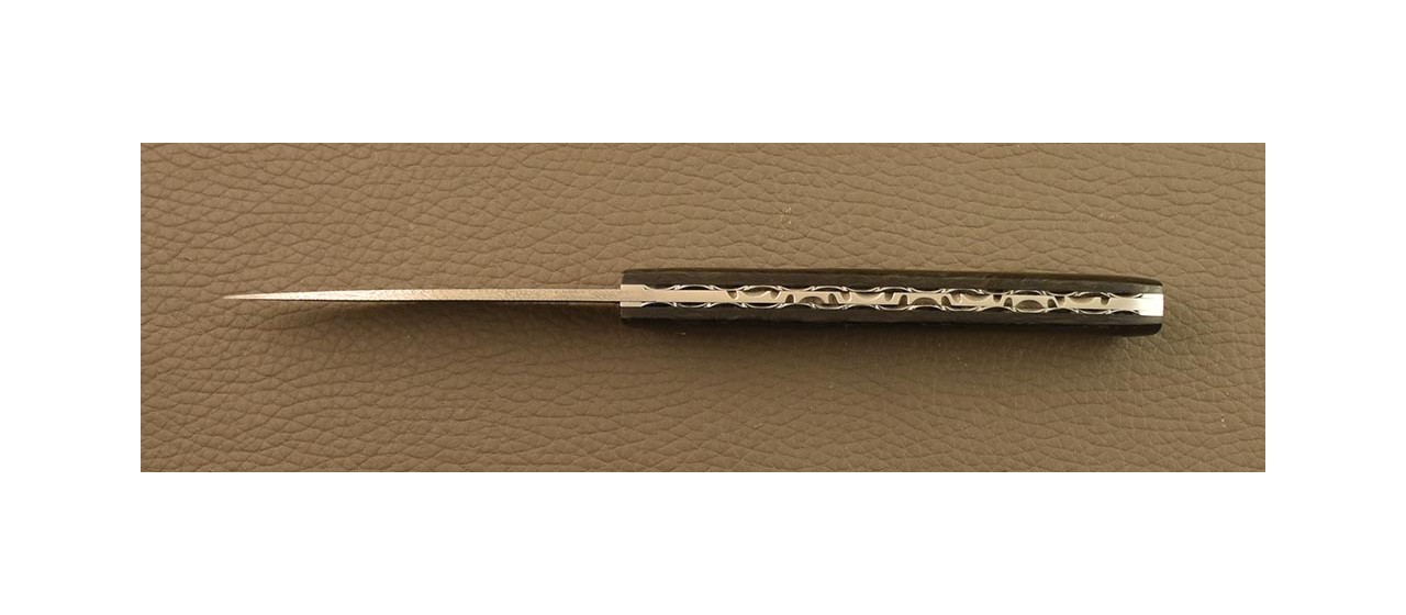 Couteau pliant Lombard Guilloché Damas Fat Carbon Dark Matter