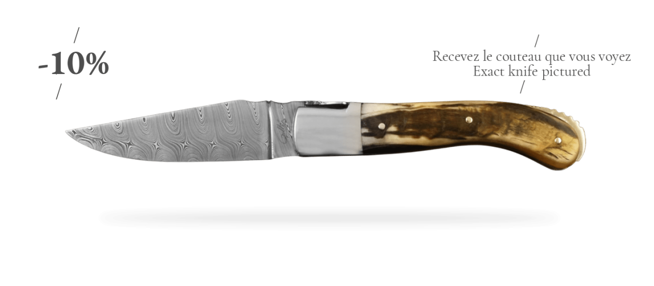 Laguiole Sport Damascus Range Ram Horn