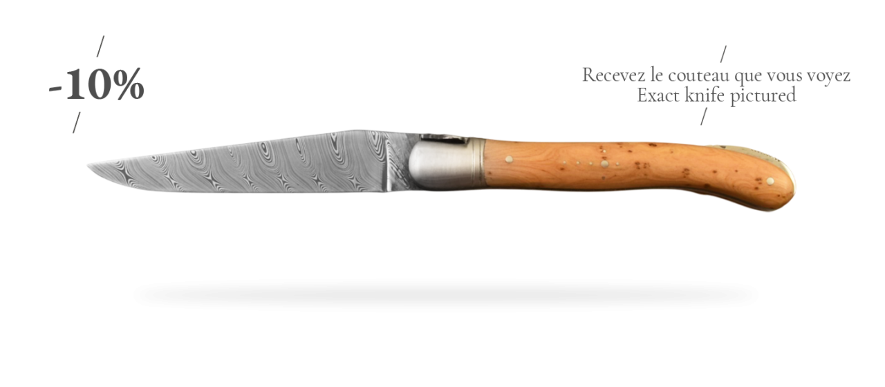 Laguiole Nature Damascus Range Juniper Burl
