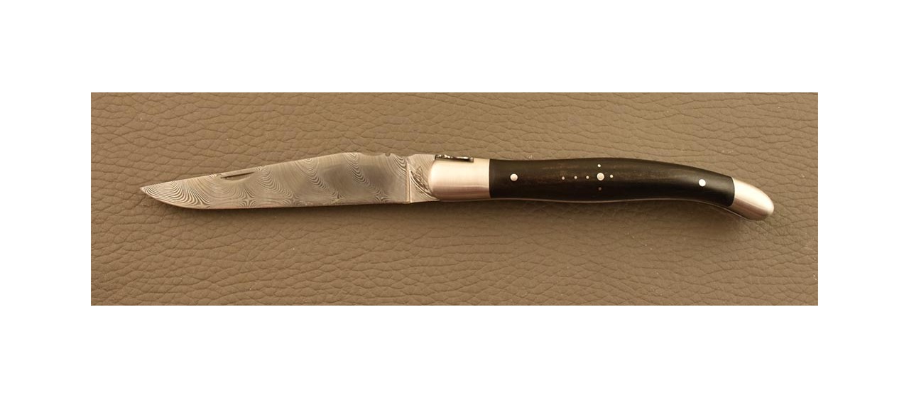Laguiole knife Traditional 12 cm Damascus Range Real ebony