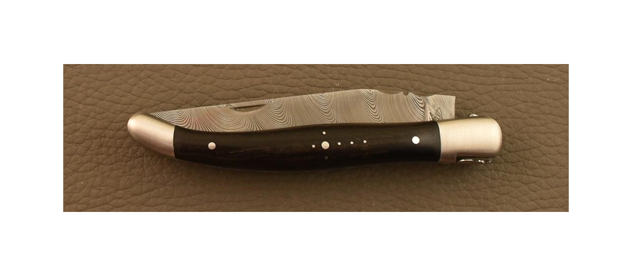 Laguiole knife Traditional 12 cm Damascus Range Real ebony