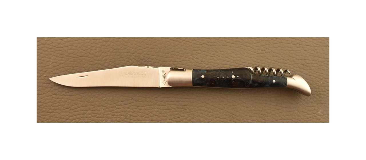 Laguiole knife Picnic Classic Range Blue poplar burl
