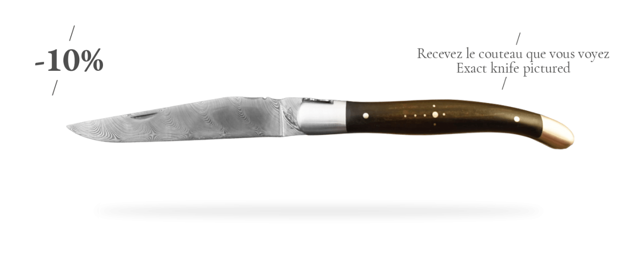 Laguiole Traditionnel 12 cm Damas Ebène