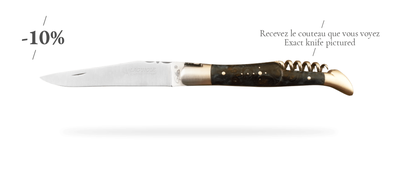 Laguiole Picnic Classic Range Blue poplar burl