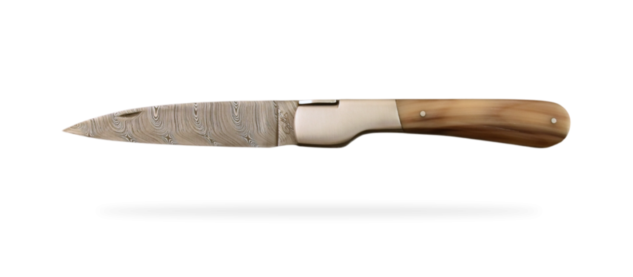 Corsican Vendetta Damascus Range Cow Horn Tip
